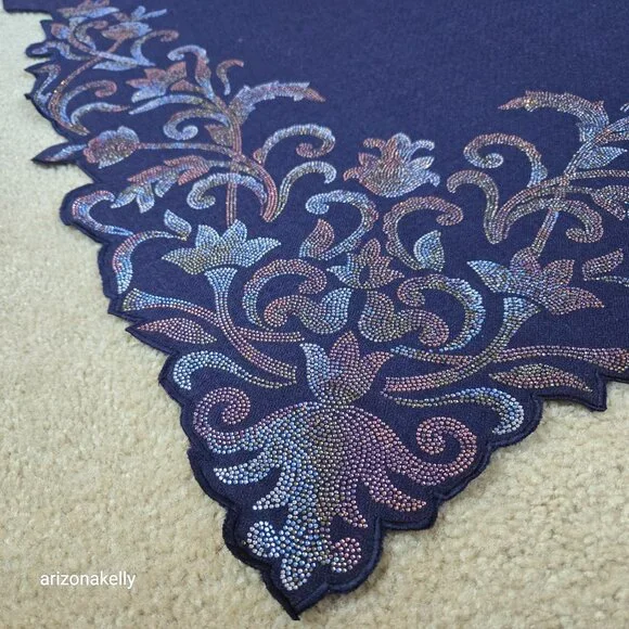 NWOT Crystal Cashmere Scarf Bedazzled Gem Sparkle Rhinestone Ahujasons - Picture 12 of 17